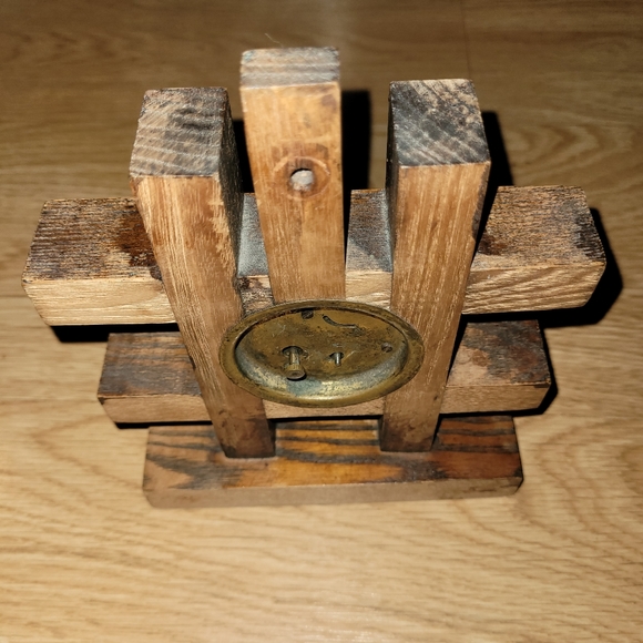 Vintage Wooden Clock/Candle Holder - Picture 6 of 6